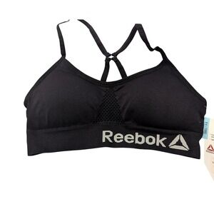Reebok Seamless‎ Sports Bra Black Stretch Performance Training Small